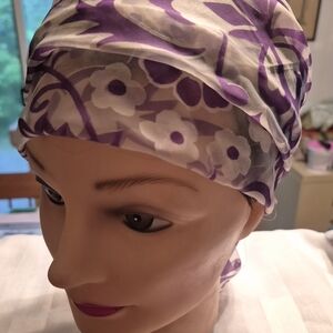 Purple Floral Headscarf